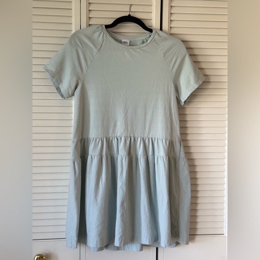 Zara Kids Soft Blue Casual Dress